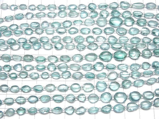 [Video]High Quality Blue Green Apatite AAA- Nugget 1strand beads (aprx.7inch/18cm)