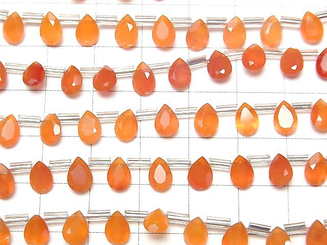 [Video]High Quality Carnelian AAA Pear shape Faceted 7x5mm 1strand (18pcs )