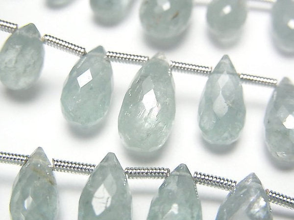 [Video] Sky Kyanite AA++ Drop Faceted Briolette half or 1strand beads (aprx.7inch/19cm)
