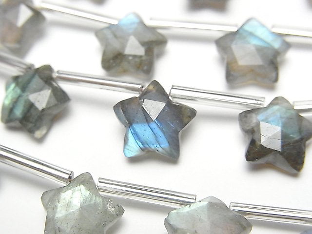 [Video]Labradorite AA++ Faceted Star 10x10mm 1strand (9pcs )