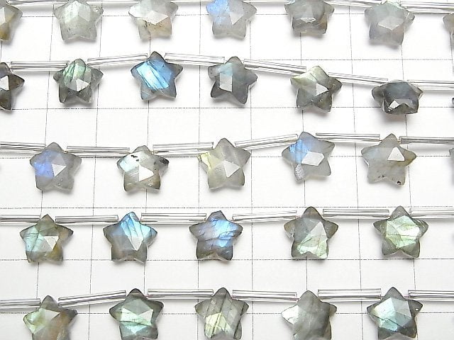 [Video]Labradorite AA++ Faceted Star 10x10mm 1strand (9pcs )