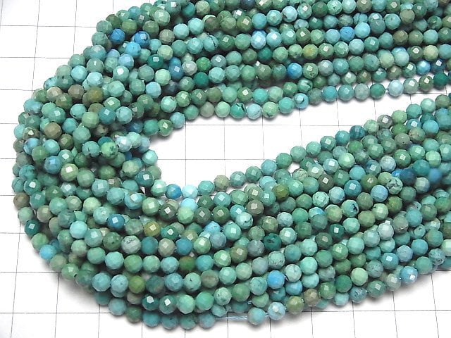 High Quality!  Turquoise AA++ Faceted Round 4mm  1strand beads (aprx.15inch/37cm)