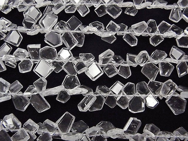 [Video]High Quality White Topaz AAA- Rough Slice Faceted half or 1strand beads (aprx.6inch/16cm)