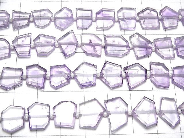 [Video]High Quality Amethyst AA++ Rough Slice Faceted 1strand beads (aprx.6inch/16cm)