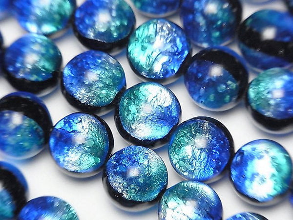 [Video]Lampwork Beads Round 10mm [Taketomi Blue/Luminous type ] 1/4 or 1strand beads (aprx.15inch/36cm)