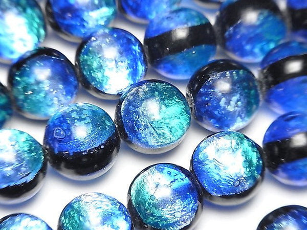 [Video]Lampwork Beads Round 12mm [Taketomi Blue/Luminous type ] 1/4 or 1strand beads (aprx.14inch/35cm)