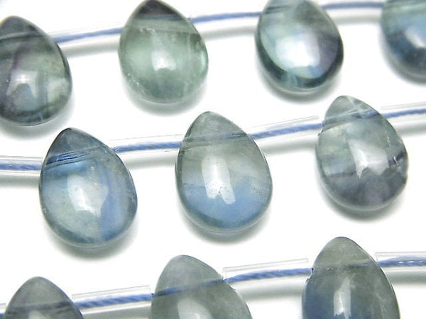 [Video]Blue Green Fluorite AAA- Pear shape (Smooth) 14x10mm half or 1strand beads (aprx.6inch/16cm)