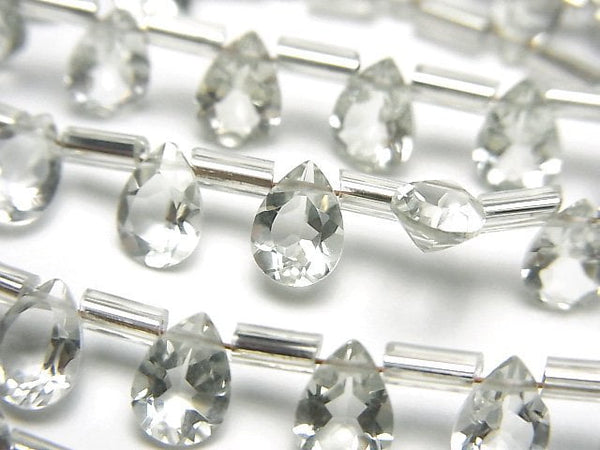 [Video]High Quality Green Amethyst AAA Pear shape Faceted 7x5mm 1strand (18pcs )