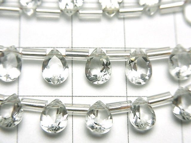 [Video]High Quality Green Amethyst AAA Pear shape Faceted 7x5mm 1strand (18pcs )
