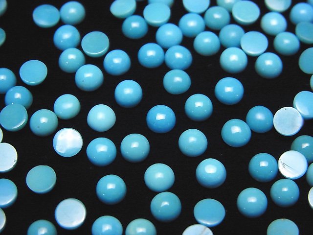 [Video]High Quality Sleeping Beauty Turquoise AAA- Round Cabochon 4x4mm 5pcs