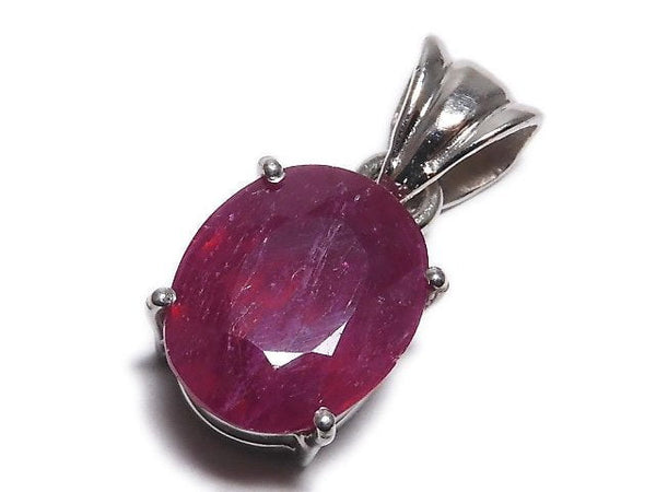 [Video][One of a kind] High Quality Ruby AAA- Faceted Pendant Silver925 NO.8
