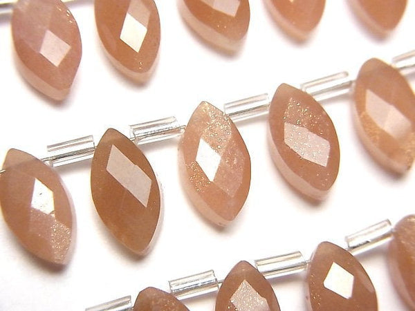 [Video]High Quality Orange Moonstone AAA- Marquise Faceted Briolette 12x6mm 1strand (12pcs )