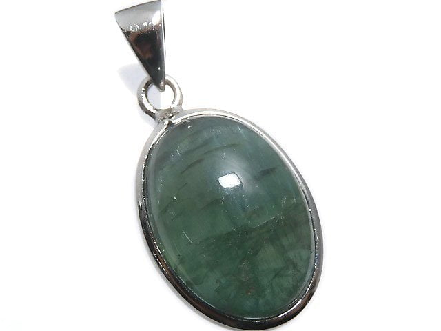 [Video][One of a kind] Green Apatite Cat's Eye Pendant Silver925 NO.18