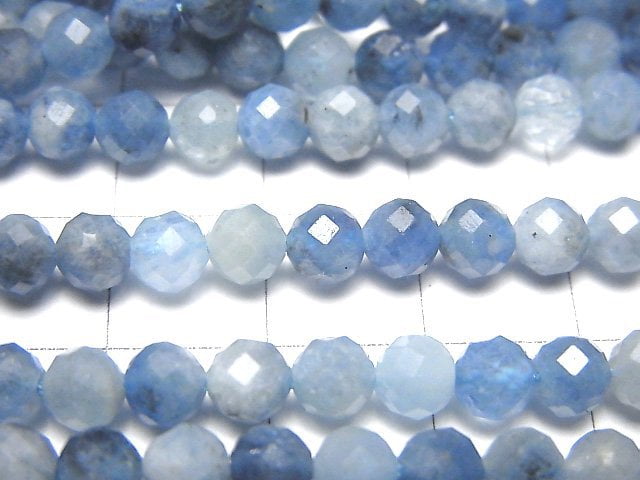 [Video]High Quality! Deep Blue Aquamarine AA++ Faceted Round 5mm 1strand beads (aprx.15inch/37cm)