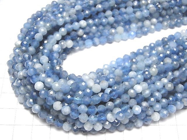 [Video]High Quality! Deep Blue Aquamarine AA++ Faceted Round 5mm 1strand beads (aprx.15inch/37cm)