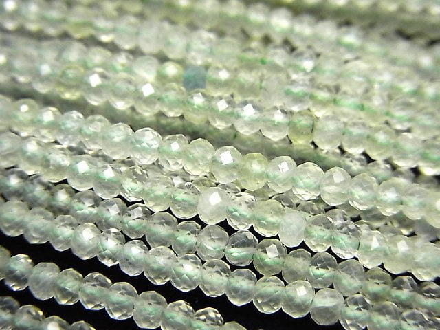 [Video]High Quality! Prehnite AAA- Faceted Button Roundel 3x3x1.5mm 1strand beads (aprx.15inch/36cm)