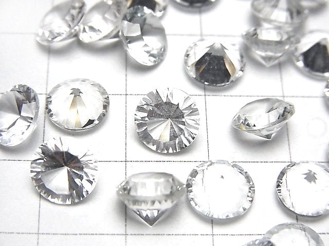 [Video]High Quality White Topaz AAA Loose stone Round Concave Cut 8x8mm 2pcs