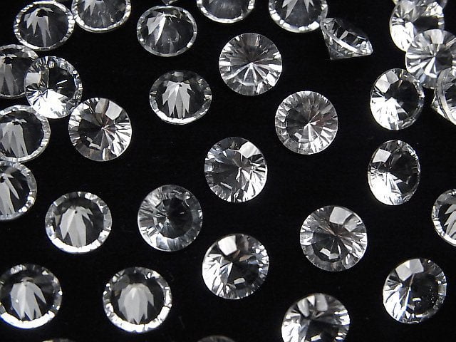 [Video]High Quality White Topaz AAA Loose stone Round Concave Cut 8x8mm 2pcs