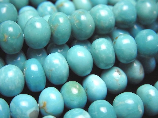 [Video] Arizona Kingman Turquoise AA++ Roundel Size Gradation half or 1strand beads (aprx.16inch/40cm)