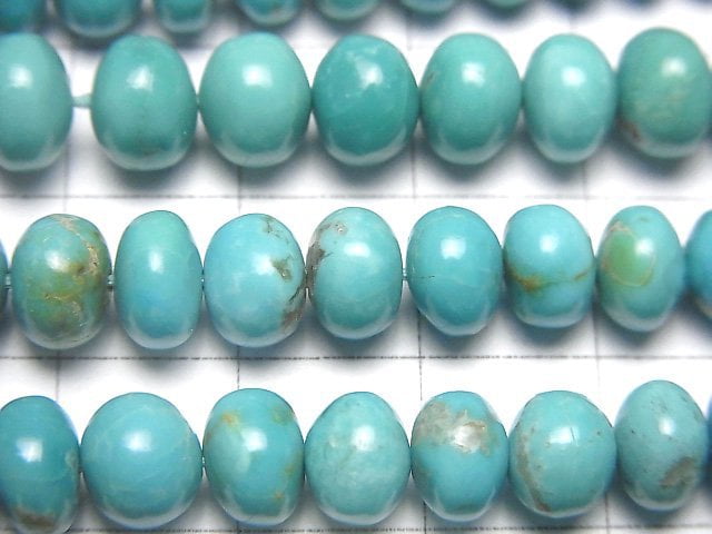 [Video] Arizona Kingman Turquoise AA++ Roundel Size Gradation half or 1strand beads (aprx.16inch/40cm)
