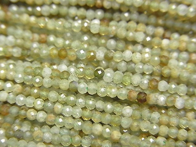 [Video]High Quality! Grossular Garnet AA+ Semi Faceted Round 2mm 1strand beads (aprx.15inch/37cm)