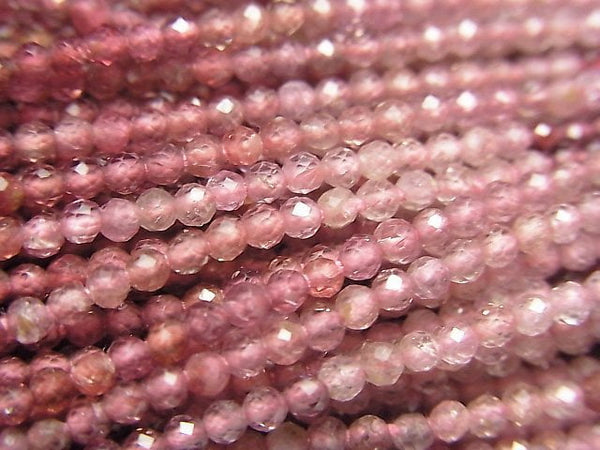 [Video]High Quality! Pink Spinel AA++ Faceted Round 2mm half or 1strand beads (aprx.12inch/30cm)