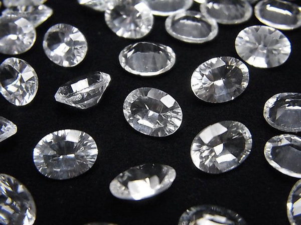 [Video]High Quality White Topaz AAA Loose stone Oval Concave Cut 8x6mm 3pcs