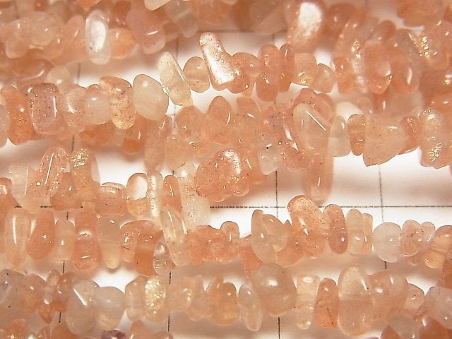OrangeMoonstone AA++ Chips (Small Nugget ) 1strand beads (aprx.33inch/84cm)