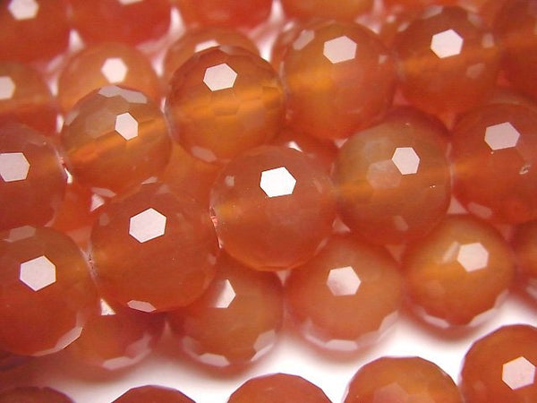 [Video]High Quality! Carnelian AAA 128Faceted Round 12mm half or 1strand beads (aprx.15inch/37cm)