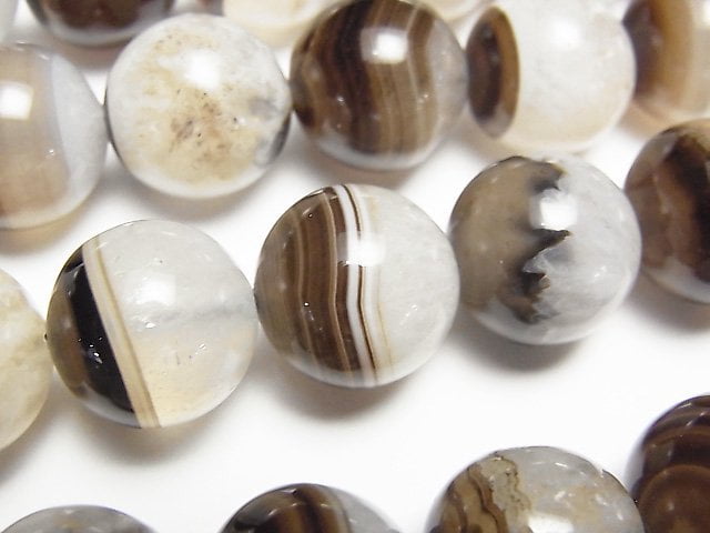 [Video] Brown Agate x Quartz Round 14mm half or 1strand beads (aprx.15inch/37cm)