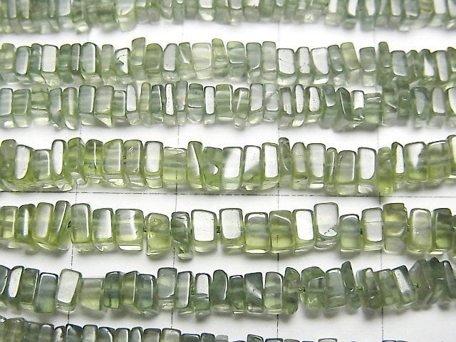 [Video]High Quality Green Apatite AAA- Square Roundel (Disc) 1strand beads (aprx.16inch/39cm)