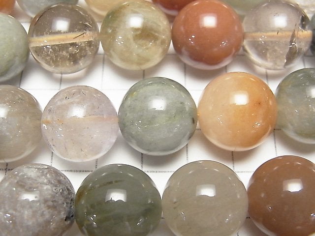 [Video] Multicolor Rutilated Quartz AA++ Round 16mm 1/4 or 1strand beads (aprx.15inch/37cm)