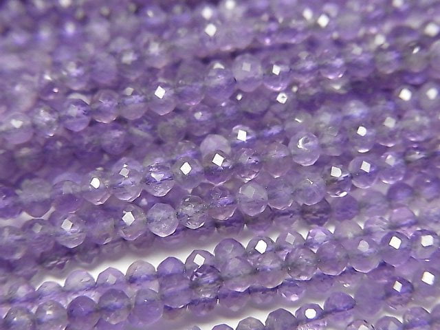 [Video]High Quality! Amethyst AA+ Faceted Round 2mm 1strand beads (aprx.15inch/37cm)