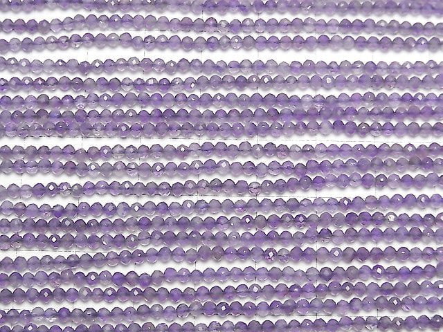 [Video]High Quality! Amethyst AA+ Faceted Round 2mm 1strand beads (aprx.15inch/37cm)