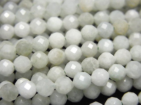 [Video]High Quality! Burmese Jadeite AA Faceted Round 4mm 1strand beads (aprx.15inch/37cm)