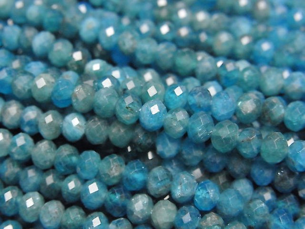 [Video]High Quality! Apatite AA+ Faceted Button Roundel 5x5x3.5mm 1strand beads (aprx.15inch/37cm)
