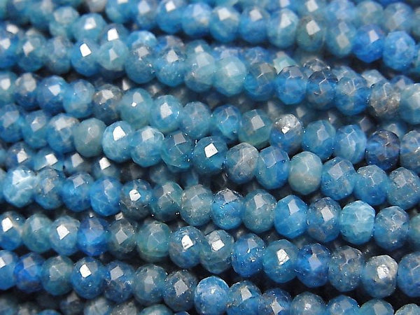[Video]High Quality! Apatite AA+ Faceted Button Roundel 5x5x3.5mm 1strand beads (aprx.15inch/36cm)