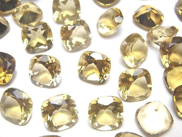 [Video]High Quality Honey Quartz AAA Loose stone Square Faceted 10x10mm 2pcs