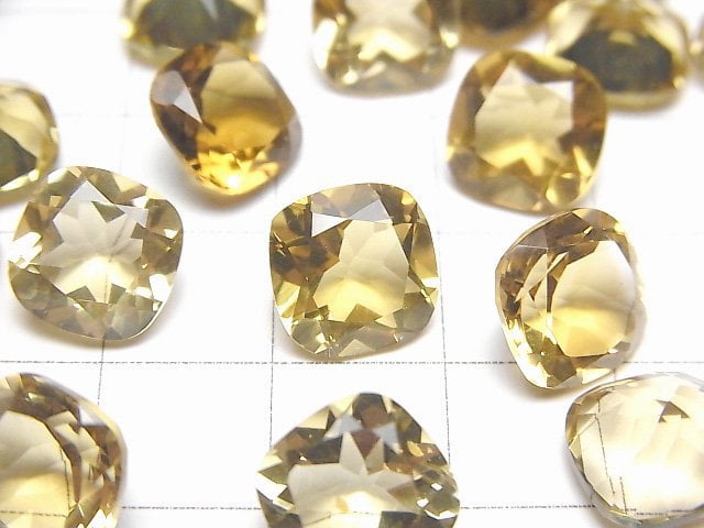 [Video]High Quality Honey Quartz AAA Loose stone Square Faceted 10x10mm 2pcs