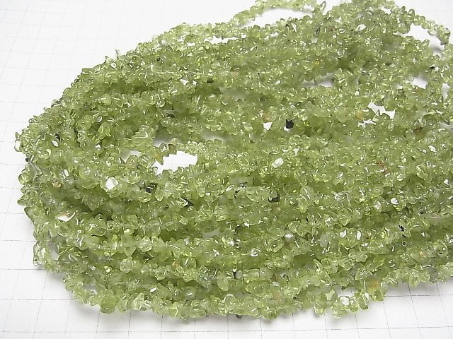 [Video]Peridot AA+ Chips (Small Nugget ) 1strand beads (aprx.31inch/78cm)