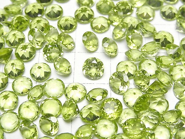 [Video]High Quality Peridot AAA Loose stone Round Faceted 6x6mm 3pcs