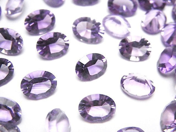 [Video]High Quality Amethyst AAA Loose stone Oval Concave Cut 8x6mm 3pcs