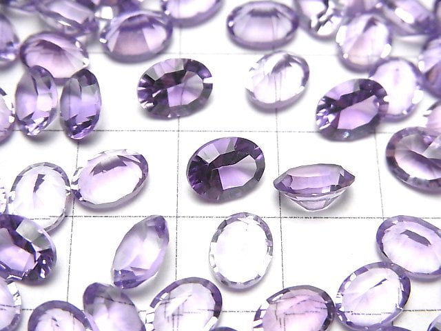 [Video]High Quality Amethyst AAA Loose stone Oval Concave Cut 8x6mm 3pcs