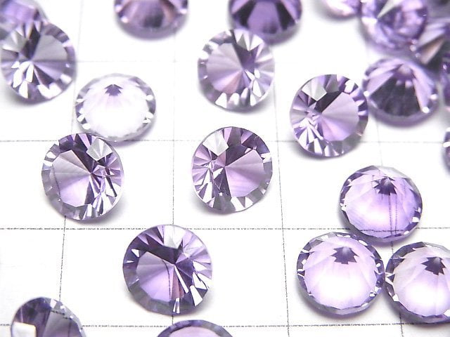 [Video]High Quality Amethyst AAA Loose stone Round Concave Cut 8x8mm 2pcs