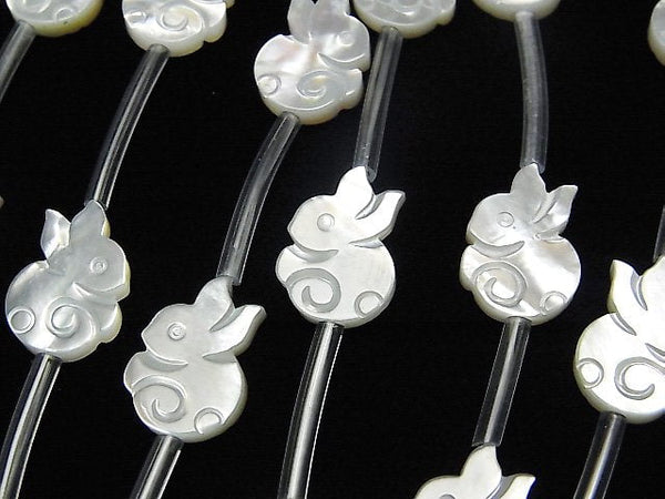 High Quality White Shell AAA Rabbit Shape 14x10mm half or 1strand (Approx 14pcs )