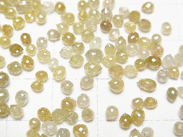 [Video] Yellow Diamond AAA Drop Faceted Briolette 5pcs