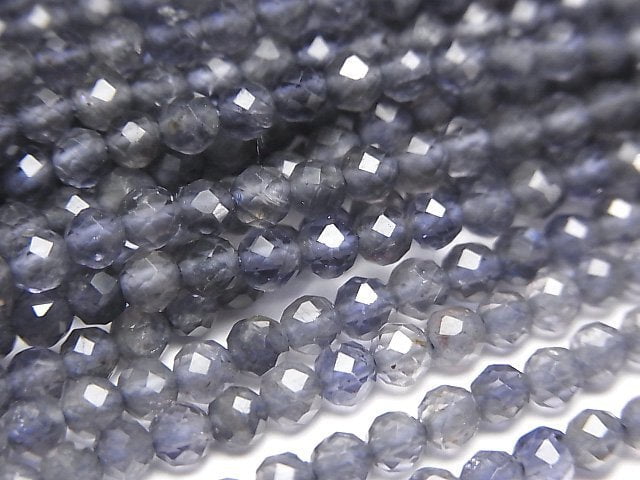[Video]High Quality! Iolite AAA- Faceted Round 3mm 1strand beads (aprx.12inch/30cm)