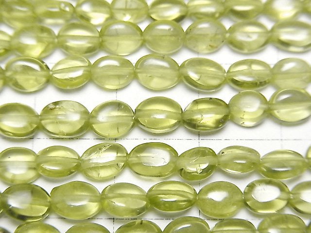 [Video]High Quality Peridot AA++ Oval 1strand beads (aprx.16inch/40cm)