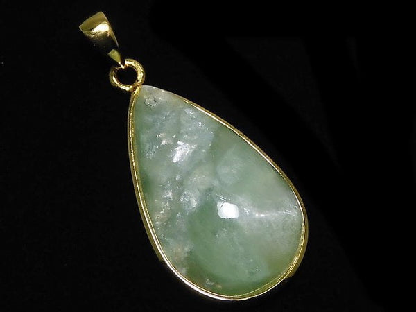 [Video][One of a kind] Mint Green Mica Pendant 18KGP NO.16