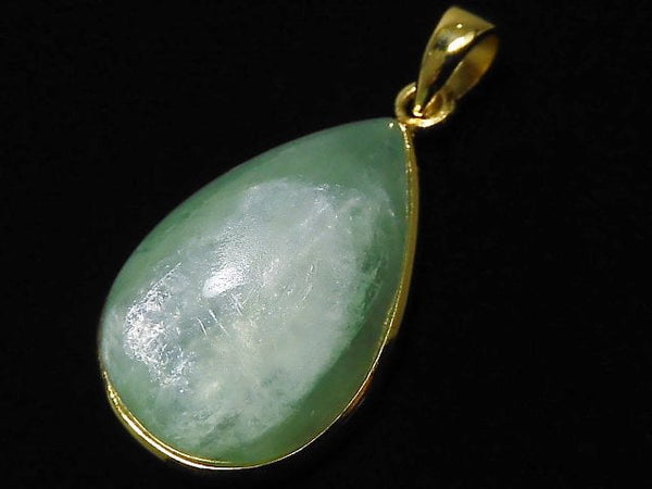[Video][One of a kind] Mint Green Mica Pendant 18KGP NO.17